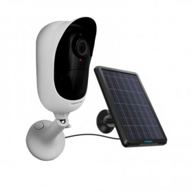 Caméra de surveillance wifi autonome fixe blanche
