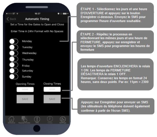 programmation d'ouverture de porte via interphone GSM