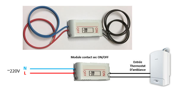 Branchement module GSM pour chaudière