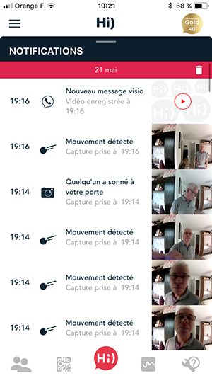 Historique interphone video connecté